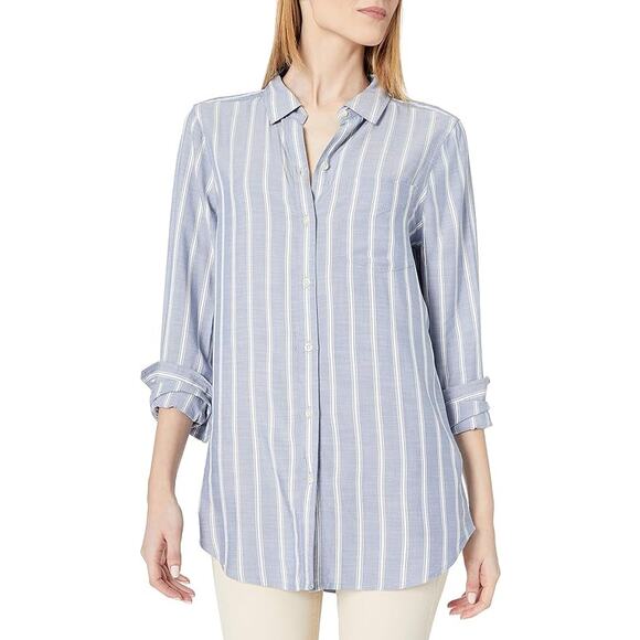 Daily Ritual Womens Soft Rayon Slub Twill LS Button-Front Tunic XXL New - Picture 1 of 12